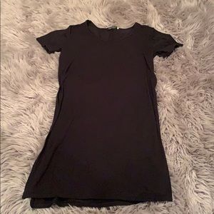 Black short sleeved side slits cover up/dress